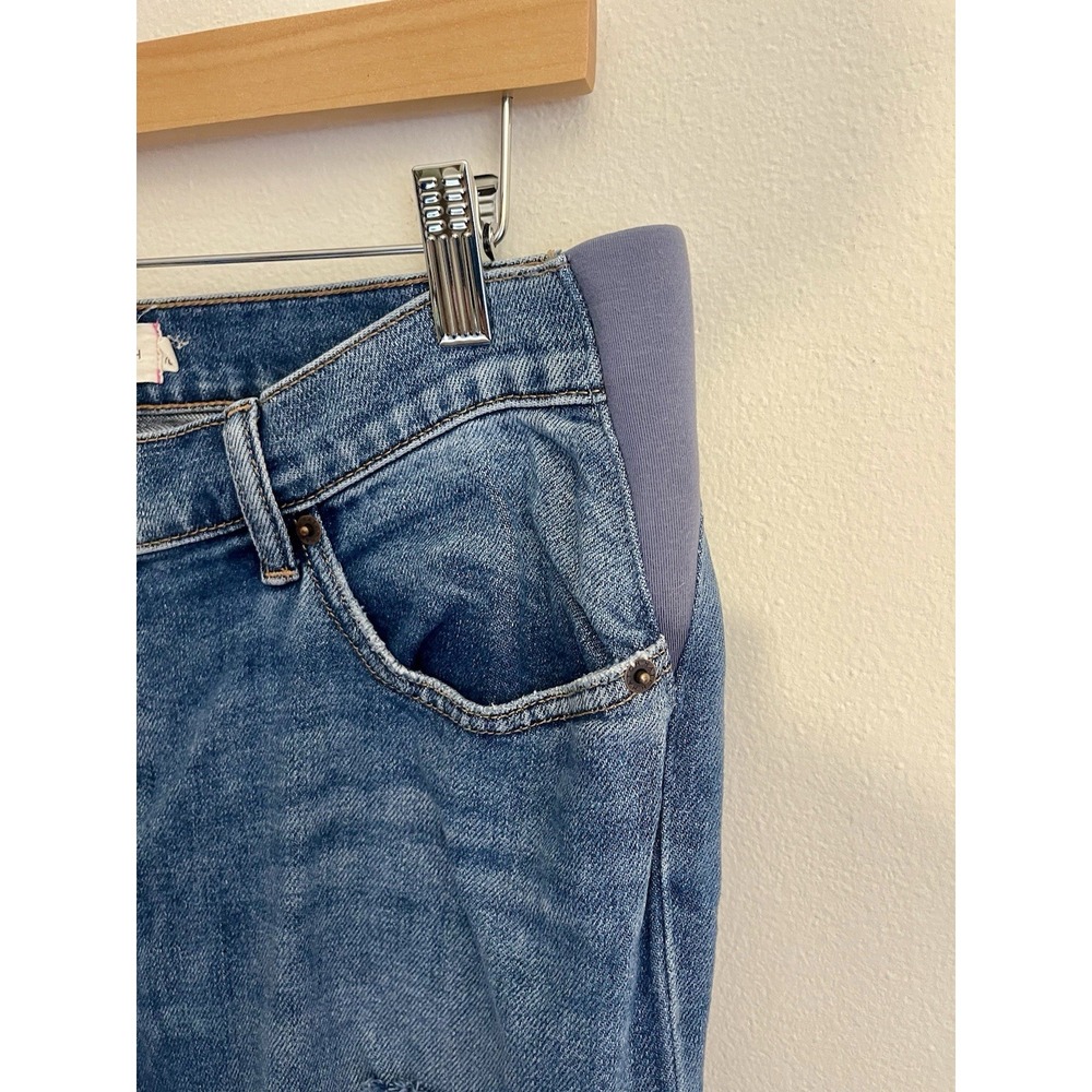 HATCH Claire Distressed Straight-Leg Maternity Jeans Under Bump 28 - Picture 5 of 16